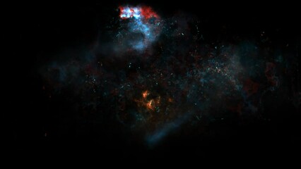 Wall Mural - Blue and Pink Fire Lava Loop Ember Particles Smoke Background