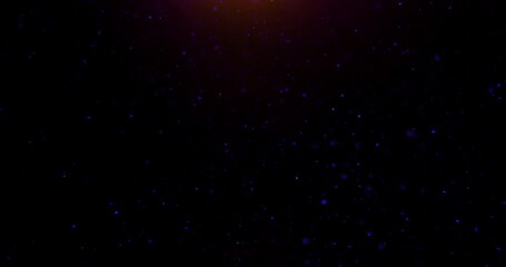 Wall Mural - Floating dust particles with flare on dark backlight background. 3d animation of dynamic wind particles in the air with depth of field.