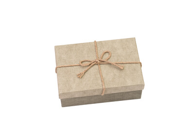 Wall Mural - Brown paper giftbox isolated