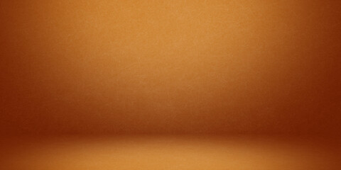 Wall Mural - Yellow and orange studio room background, bland banner and empty wall