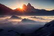 Leinwandbild Motiv sunrise in the mountains