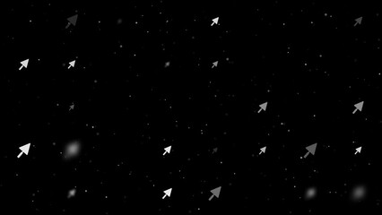 Poster - Template animation of evenly spaced trowel symbols of different sizes and opacity. Animation of transparency and size. Seamless looped 4k animation on black background with stars