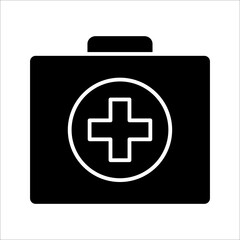 Wall Mural - First aid box icon vector, on white background.