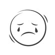 © Tatiana Bass - Emoji emoticon crying. Vector illustration isolated on white background.