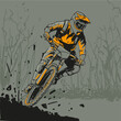 downhill bike vector illustration