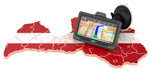 Poster - GPS navigation in Latvia, 3D rendering