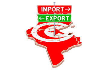 Poster - import and export in tunisia concept, 3d rendering