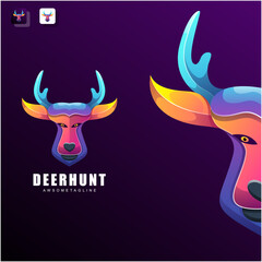 Wall Mural - deer colorful logo design