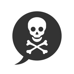 Wall Mural - Speech bubble with skull and crossbones - vector