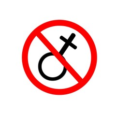 Wall Mural - Female symbol restriction icon, women not allowed sign icon 