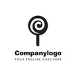 simple black lollipop for logo design template