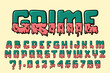 Melt Grime Alphabet Monster Graffiti text vector Letters