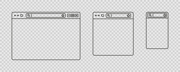 Leinwandbilder - White web browser window template. Web browser with blank screen in flat design. Vector illustration