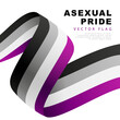 Ribbon in the form of a flag of asexual pride. Lack of sexual orientation. sexual identification. Colorful logo of one of the LGBT flags.