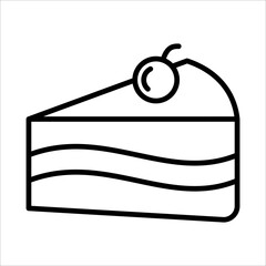 Sticker - Cake, Slice Of Cake Icon Logo Design Vector Template Illustration Sign And Symbol