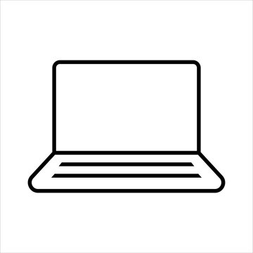 Laptop outline vector icon. Linear style sign for mobile concept and web design. Logo laptop illustration. Single high quality symbol.