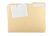 File Folder with Documents and Note