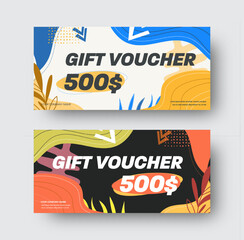 Poster - Vector gift card template with abstract design.