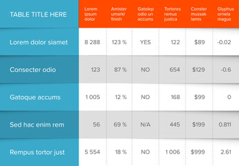Poster - Simple stylized data table layout template