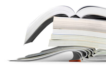 Wall Mural - stack of books isolated on background.