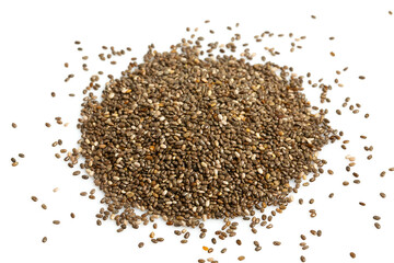 Sticker - Chia seeds close up. Superfood concept. Isolated on white background.