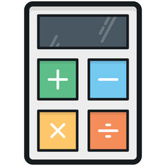 Sticker - Calculator Vector Icon