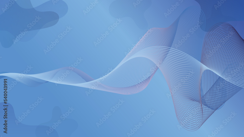 Abstract blue background with curve wave line Stock Vector | Adobe Stock