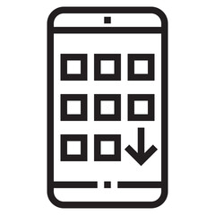 Smartphone outline style icon