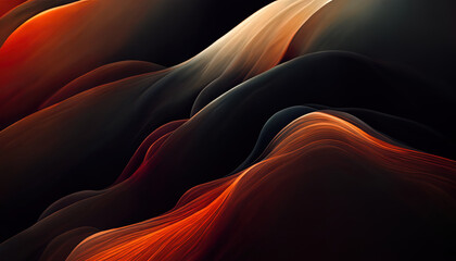 Wall Mural - minimal dark modern technological wallpaper. futuristic digital tech concept. graphic red orange lig