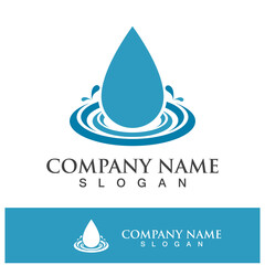 Canvas Print - Blue water drop vector logo icon