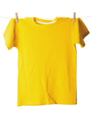 Wall Mural - Yellow T-Shirt on Clothes Line