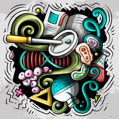Wall Mural - science cartoon vector doodle design