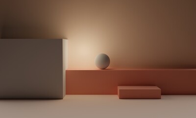 Wall Mural - minimal design interior 3d render illustration.