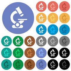 Sticker - Microscope round flat multi colored icons