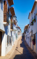 Canvas Print - Street in the Old City of Altea, Spain