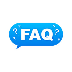 Leinwandbilder - Frequently asked questions FAQ banner. Computer with question icons. Vector stock illustration.