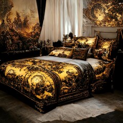 Luxury golden bed