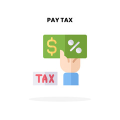 Wall Mural - Pay Tax flat icon. Vector illustration on white background. Can used for digital product, presentation, UI and many more.