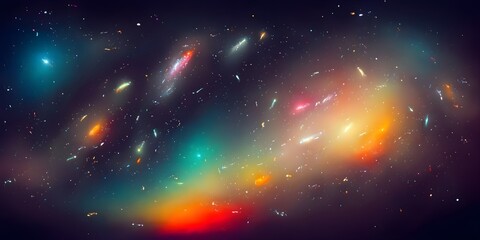 Wall Mural - Abstract Multicolored Smooth Bright Nebula Galaxy Artwork Background