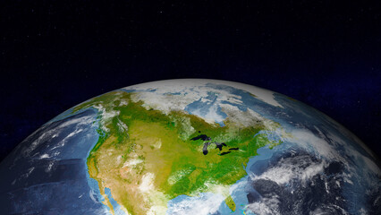 Wall Mural - Realistic Earth globe focused on North America