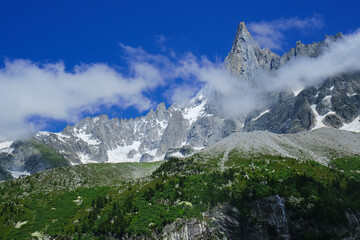 Wall Mural - View of Mont Blanc massif in Mer De Glace area, Montenvers, Chamonix, Haute Savoie, France 