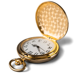 Vintage old bronze golden pocket watch