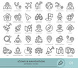 Set of conceptual icons. Vector icons in flat linear style for web sites, applications and other graphic resources. Set from the series - Navigation. Editable stroke icon.