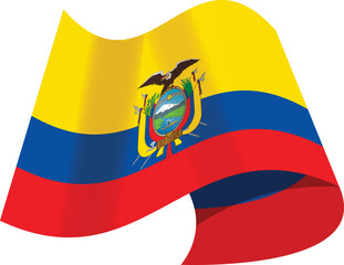 Wall Mural - Tricolor icon cartoon vector. Ecuador flag. Paint culture