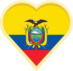 Wall Mural - Ecuador heart icon cartoon vector. Travel culture. National freedom