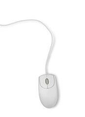 White Computer mouse isolated on background