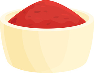 Poster - Red pepper powder icon cartoon vector. Spice food. Tumeric spice