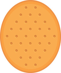 Poster - Oval cracker icon cartoon vector. Food cookie. Cake biscuit