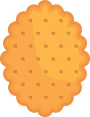 Poster - Top cracker icon cartoon vector. Food cookie. Vanilla shape