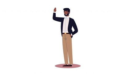 Wall Mural - bearded business man character animation